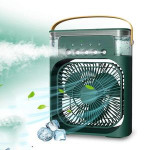 Portable Air Conditioner Fan, 500 ml Water Tank Cooler, 7 Colors LED Light, 3 Timer, 3 Speeds,