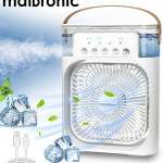 Portable Air Conditioner Fan, 500 ml Water Tank Cooler, 7 Colors LED Light, 3 Timer, 3 Speeds,